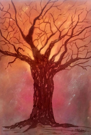Peinture intitulée "L'arbre, toujours !" par Marian Cobos, Œuvre d'art originale, Pastel