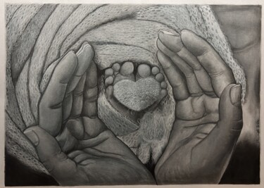 Dibujo titulada "Mani" por Mariangela De Vita, Obra de arte original, Grafito