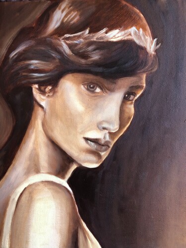 Painting titled "Portrait of a balle…" by Mariann Fodor-Kosztolányi, Original Artwork, Oil