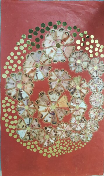 "mandala collage dor…" başlıklı Kolaj Marianne Camus tarafından, Orijinal sanat, Kolaj