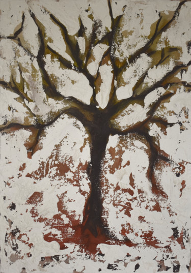 Pittura intitolato "Winter tree" da Marianne Simonin, Opera d'arte originale, Olio Montato su Telaio per barella in legno