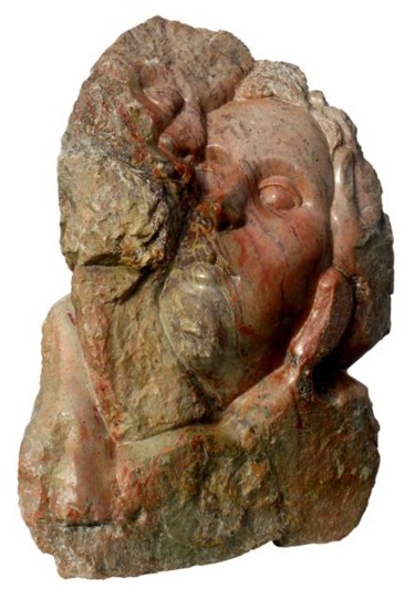 Skulptur mit dem Titel "" Valse Rose "" von Marianne Monnoye-Termeer, Original-Kunstwerk, Stein