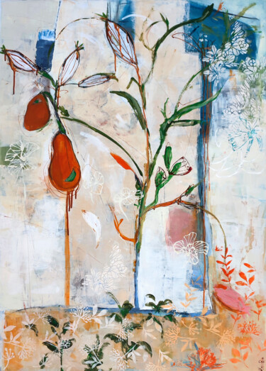 Schilderij getiteld "Garden" door Maria Penn, Origineel Kunstwerk, Acryl