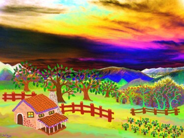 Digitale Kunst mit dem Titel "la piccola fattoria…" von Mariateresa Sala, Original-Kunstwerk, Digitale Malerei
