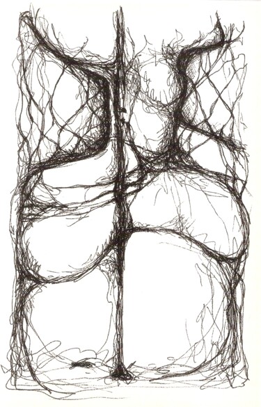 Drawing titled "Mirrorscope 27" by Maribelle Saad, Original Artwork, Ballpoint pen