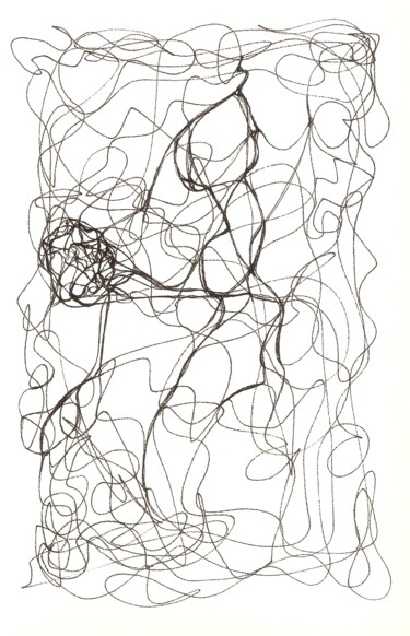 Zeichnungen mit dem Titel "Mirrorscope 30" von Maribelle Saad, Original-Kunstwerk, Kugelschreiber