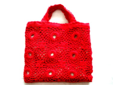 Текстильное искусство под названием "Sac au crochet" - Maribo, Подлинное произведение искусства, Текстильное волокно