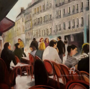 "En terrasse" başlıklı Tablo Marie Andrée Hembert tarafından, Orijinal sanat, Petrol