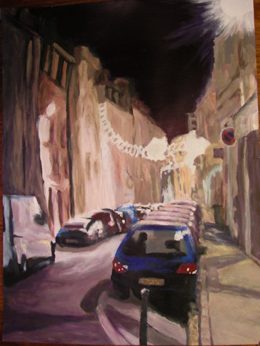 Peinture intitulée "Orléans,rue de bour…" par Marie-Aude Balthéir, Œuvre d'art originale, Acrylique