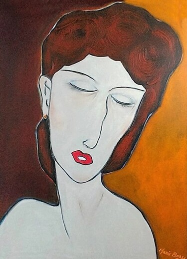 Painting titled "Madame rêve" by Marie Bony, Original Artwork, Acrylic