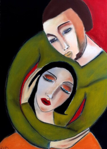 Pittura intitolato ""J'ai entendu de lo…" da Marie Bony, Opera d'arte originale, Pastello