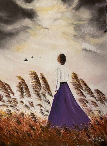 Pintura titulada "Les rêveuses, la fe…" por Marie-Christine London, Obra de arte original, Pastel