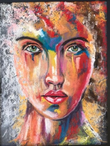 Painting titled "Modernité" by Marie-Christine Rivel, Original Artwork, Pastel