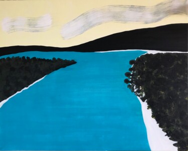Malerei mit dem Titel "Le lac de Ste Croix…" von Marie-Claire Bagnato, Original-Kunstwerk, Acryl