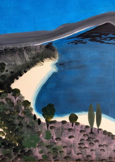 Картина под названием "Le Lac de Ste Croix…" - Marie-Claire Bagnato, Подлинное произведение искусства, Акрил