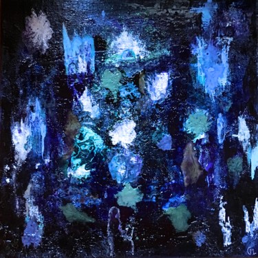 Painting titled "Bleu de bleu" by Marie Claude Lambert, Original Artwork, Acrylic