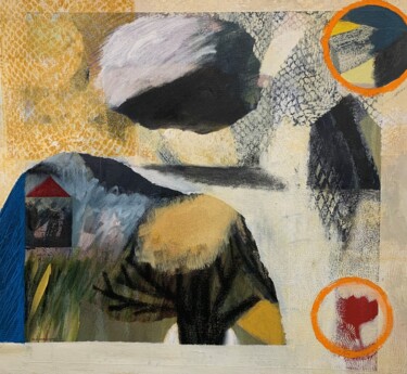 Картина под названием "Nuage sur la montag…" - Marie-Claude Mainguy, Подлинное произведение искусства, Акрил Установлен на Д…