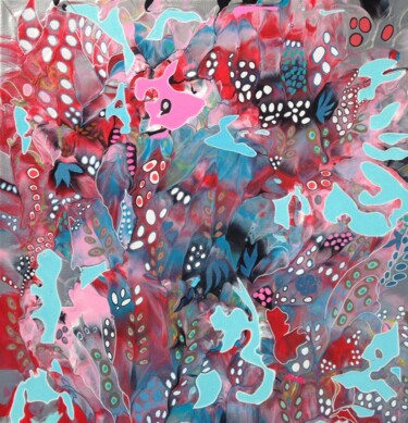 Peinture intitulée "Flowers 2" par Marie-Dominique Willemot, Œuvre d'art originale, Acrylique