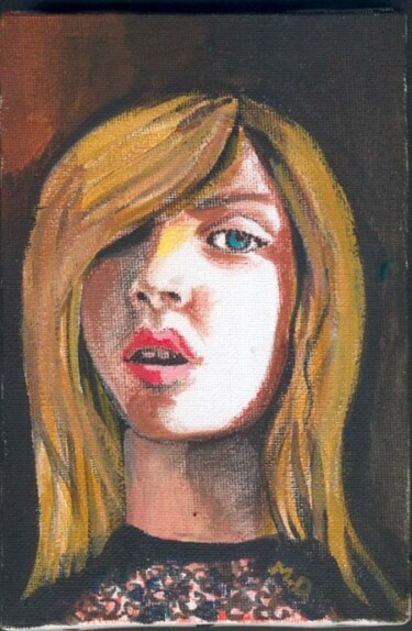 Malerei mit dem Titel "Adolescente  rebelle" von Marie Dubois, Original-Kunstwerk, Acryl