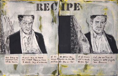 「RECIPE ( recette )」というタイトルの絵画 Marie-France Arlaudによって, オリジナルのアートワーク, アクリル ウッドストレッチャーフレームにマウント