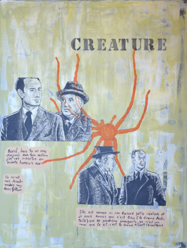 绘画 标题为“Creature” 由Marie-France Arlaud, 原创艺术品, 丙烯 安装在木质担架架上