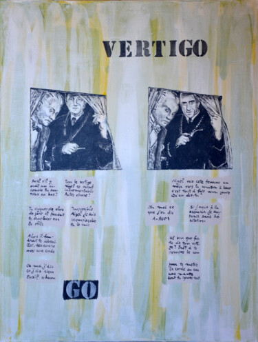 绘画 标题为“Vertigo ( vertige )” 由Marie-France Arlaud, 原创艺术品, 丙烯 安装在木质担架架上