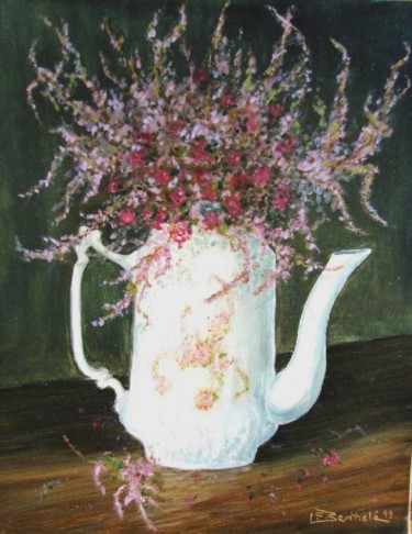 Peinture intitulée "bruyere-en-cafetier…" par Marie-France Berthelé, Œuvre d'art originale, Huile