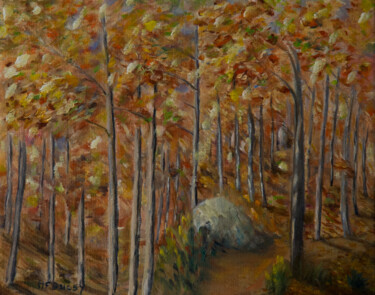 Painting titled "les arbres chuchote…" by Marie France Bussy (COLIBRI), Original Artwork, Oil