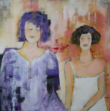 Schilderij getiteld "Bretelle et collier" door Marie-France Capron (CAPMA), Origineel Kunstwerk, Acryl