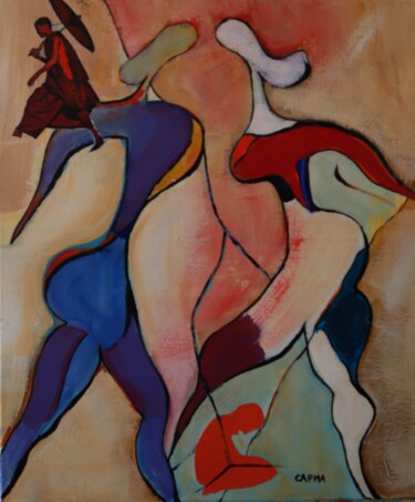 Malerei mit dem Titel "Félicité" von Marie-France Capron (CAPMA), Original-Kunstwerk, Acryl