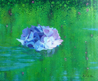 "Fleur d'hortensia" başlıklı Tablo Marie-Françoise Le Néen tarafından, Orijinal sanat, Akrilik