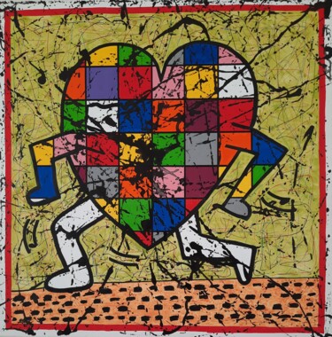 绘画 标题为“eclectic Haring” 由Marie Jeanne Van De Velde, 原创艺术品, 丙烯