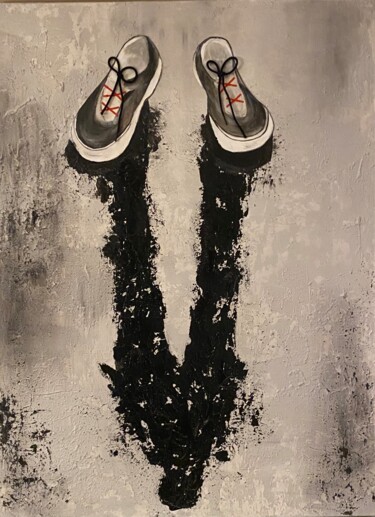 Schilderij getiteld "L ombre de moi même" door Marie Josée Maronne Cerutti (MJO), Origineel Kunstwerk, Acryl
