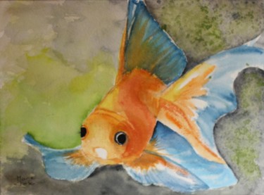 绘画 标题为“Joli poisson” 由Marie-José Longuet, 原创艺术品, 水彩