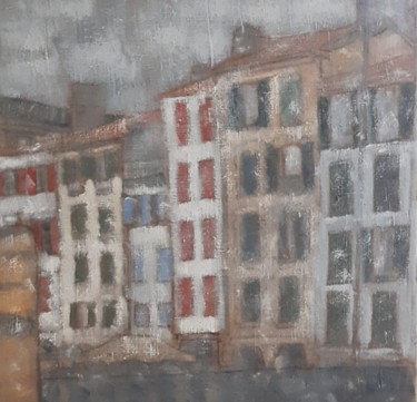 Peinture intitulée "Bayonne, Quai Galup…" par Marie Laniepce, Œuvre d'art originale, Huile