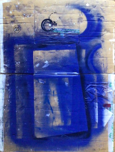 Painting titled "Outremer" by Marie Laniepce, Original Artwork, Spray paint