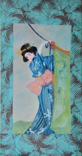 Malerei mit dem Titel "KAYA" von Marie Laure Hamard, Original-Kunstwerk, Öl Auf Keilrahmen aus Holz montiert