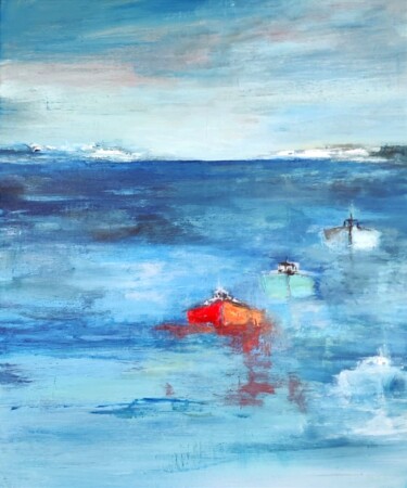 Peinture intitulée "Les flots" par Marie Line Robert, Œuvre d'art originale, Acrylique