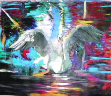 Painting titled "La danse du Cygne" by Marie-Line Vasseur, Original Artwork, Other