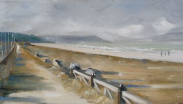 Pintura titulada "Les planches de Dea…" por Marie Lorraine Papelier, Obra de arte original, Oleo