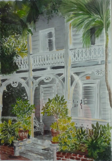 Pittura intitolato "KEY WEST" da Marie Noelle Bellot Valade, Opera d'arte originale, Acquarello Montato su Altro pannello ri…