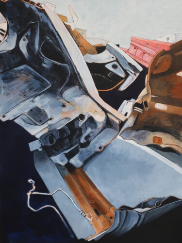 Schilderij getiteld "Car-casses VI" door Marie-Odile Ginies, Origineel Kunstwerk, Acryl