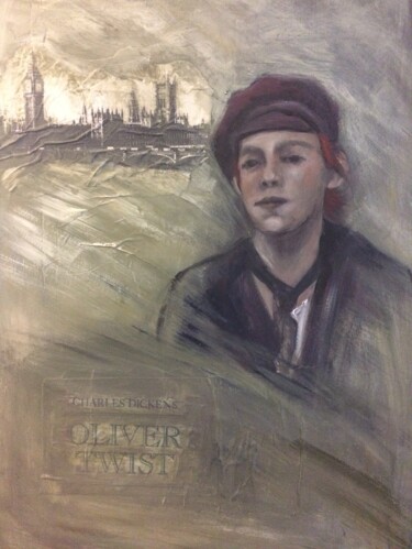 Painting titled "Oliver Twist" by Marie Pascale Martins, Original Artwork, Acrylic Mounted on Wood Stretcher frame