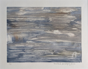 Gravures & estampes intitulée "Icebergs" par Marie-Paule Demarquez, Œuvre d'art originale, Monotype