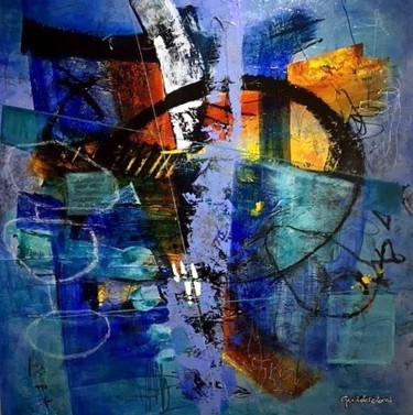 Peinture intitulée "Heure bleue.jpg" par Marie Paule Guiderdoni, Œuvre d'art originale, Acrylique