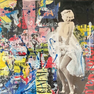 Collages titled "Fashion" by Marie Payo, Original Artwork, Collages Mounted on Wood Stretcher frame
