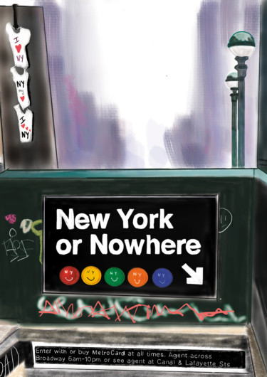 Digital Arts titled "New-York or Nowhere" by Marie Perony, Original Artwork, Digital Painting