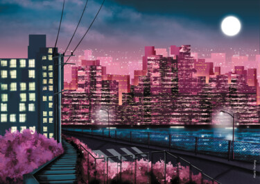"In the city" başlıklı Tablo Marie Perony tarafından, Orijinal sanat, Dijital Resim
