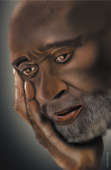 Peinture intitulée "Vieil homme barbu" par Marie Perony, Œuvre d'art originale, Peinture numérique