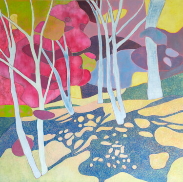 Pintura titulada "Les cerisiers de Ma…" por Marie-Pierre Autonne, Obra de arte original, Oleo Montado en Bastidor de camilla…